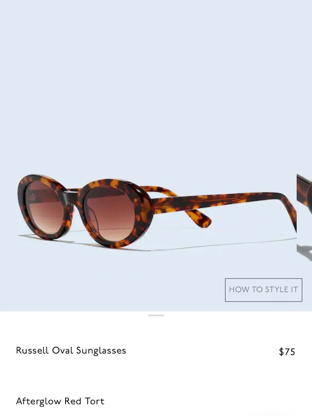 Madewell Russell Oval Sunglasses Tortoise Afterglow Red Tort